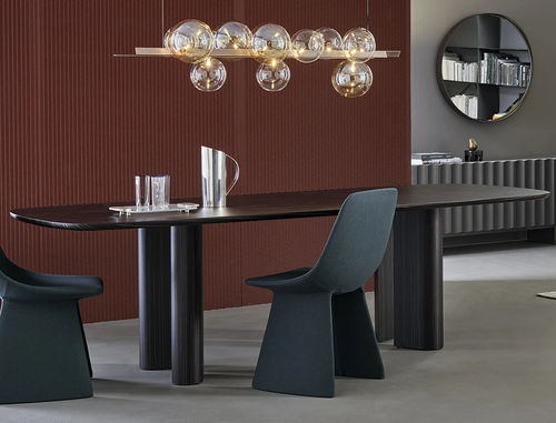 Tavolo da pranzo contemporaneo - Geometric - BONALDO - in rovere / in noce / impiallacciato in legno