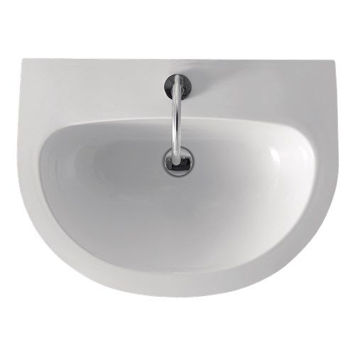 Lavabo sospeso - 3740 - Kerasan - in ceramica / con specchio regolabile / a forma di D