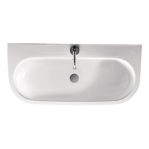 Lavabo sospeso - 3151 - Kerasan - in ceramica / con specchio regolabile / ovale