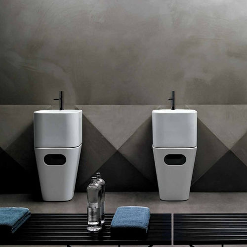 Lavabo sospeso - TALP04443T0M - Azzurra - in ceramica / in poliuretano / rettangolare