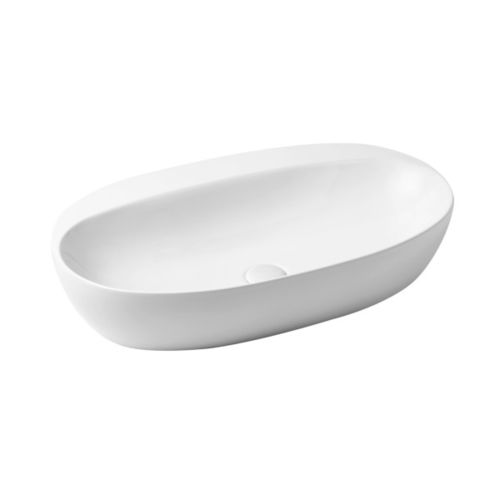 Lavabo da appoggio - ELLA070420C0 - Azzurra - in ceramica / ovale / senza foro