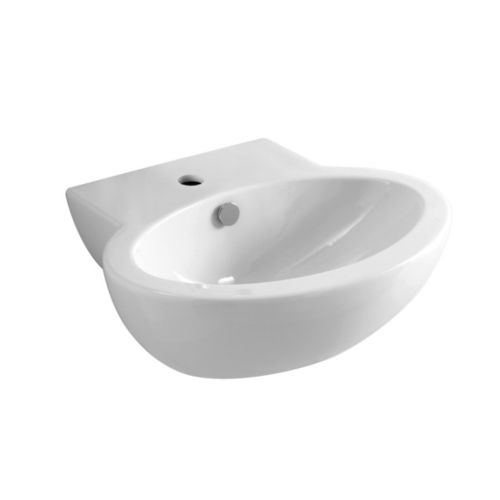 Lavabo sospeso - CMLS05547T0M - Azzurra - in ceramica / ovale / 1 foro