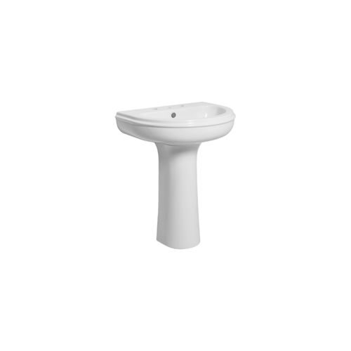 Lavabo autoportante - CHLP07051T0M - Azzurra - in ceramica / 3 fori / con troppopieno