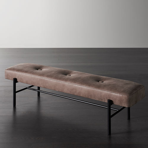 Divanetto imbottito contemporaneo - NINA - MERIDIANI - in tessuto / in pelle / con supporto in metallo