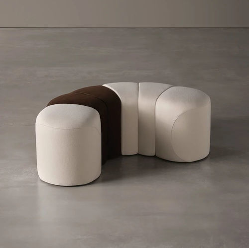 Pouf contemporaneo - BACO - MERIDIANI - in pelle / in tessuto / altre forme
