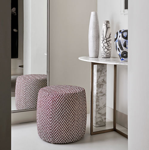Pouf contemporaneo - CHARLOT - MERIDIANI - in legno / in tessuto / quadrato