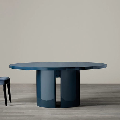 Tavolo da pranzo contemporaneo - GONG - MERIDIANI - in rovere / in legno laccato brillante / in vetro