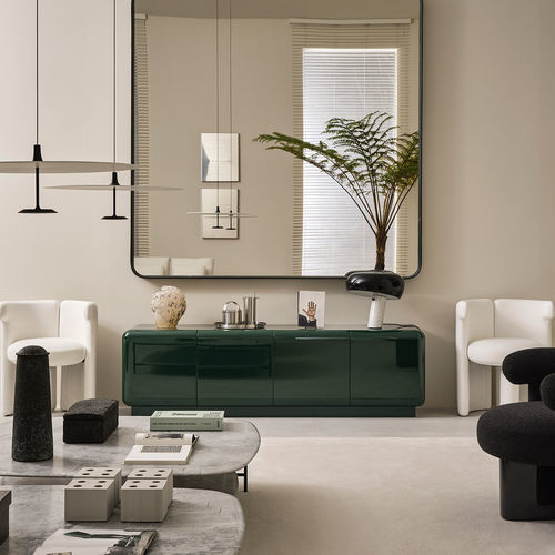 Credenza contemporanea - ROMEO - MERIDIANI - in legno laccato brillante / in legno laccato opaco / con ante battenti