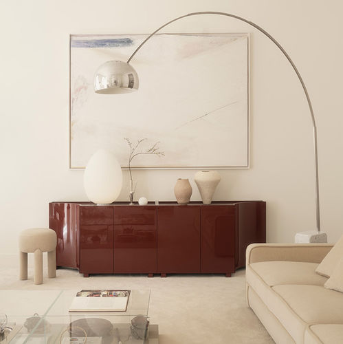 Credenza contemporanea - WALLIS - MERIDIANI - in pelle / in legno laccato brillante / in legno laccato opaco
