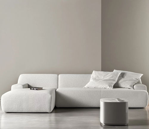 Divano contemporaneo - NORTON - MERIDIANI - in tessuto / in pelle / con braccioli