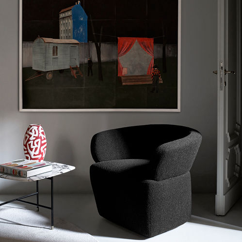 Poltrona contemporanea - JOSEPHINE - MERIDIANI - in tessuto / in pelle / in legno
