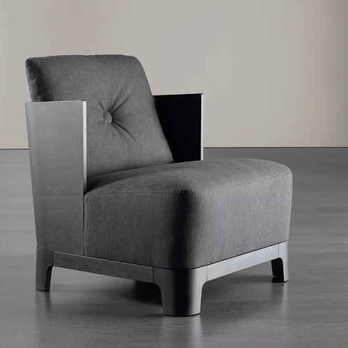 Poltrona contemporanea - KEETON - MERIDIANI - in tessuto / in pelle / in legno