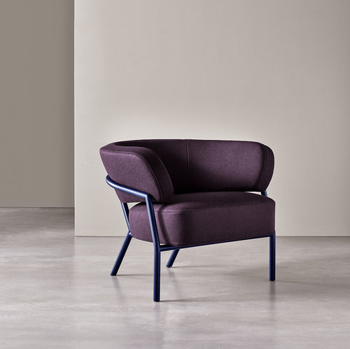 Poltrona contemporanea - NANÌ - MERIDIANI - in tessuto / in pelle / in metallo