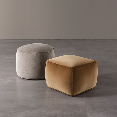 Pouf contemporaneo - TOTO' - MERIDIANI - in pelle / in tessuto / quadrato