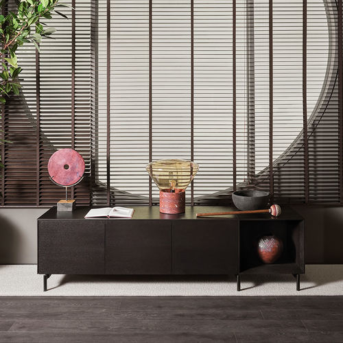 Credenza contemporanea - VERNER - MERIDIANI - in metallo / in legno laccato brillante / in rovere