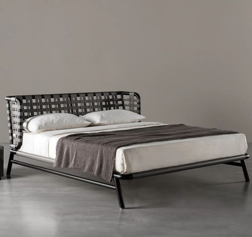 Letto matrimoniale - EDOARDO - MERIDIANI - contemporaneo / con testiera imbottita / in tessuto