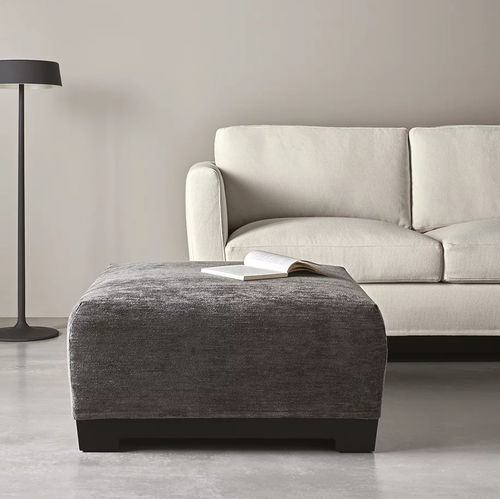 Pouf contemporaneo - ALLEN - MERIDIANI - in pelle / in tessuto / quadrato