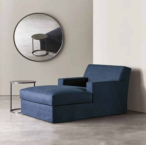 Chaise longue contemporanea - JAMES - MERIDIANI - in tessuto / in pelle / in legno