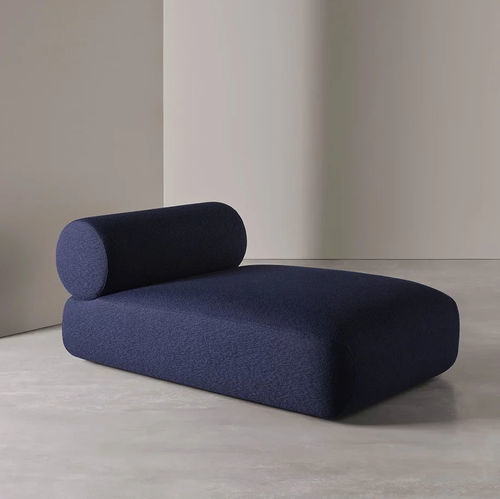 Chaise longue contemporanea - OSCAR - MERIDIANI - in tessuto / in pelle / in legno