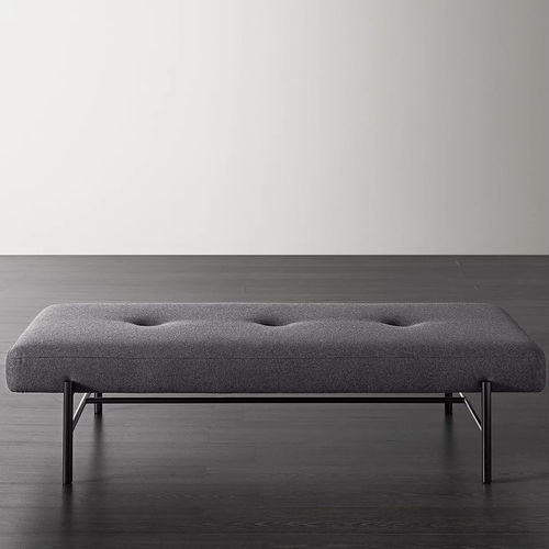 Letto da giorno contemporaneo - NINA - MERIDIANI - in tessuto / in pelle / in metallo laccato