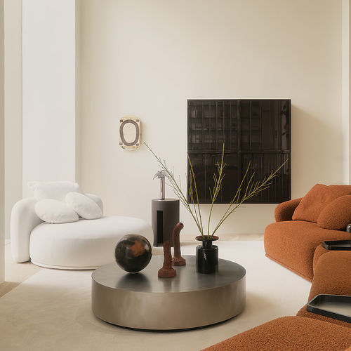 Tavolino basso contemporaneo - BELT - MERIDIANI - in vetro / in rovere / in legno laccato