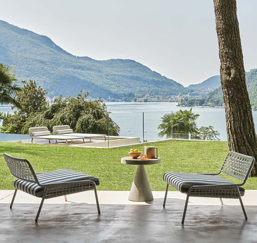 Chauffeuse contemporanea - ZOE OPEN AIR  - MERIDIANI - in tessuto / in metallo / in corda