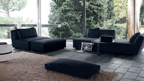 Chaise longue contemporanea - ITACA  - Verzelloni - in tessuto / nera / di Studio Lievore Altherr Molina