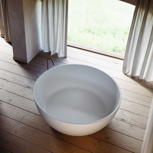 Vasca da bagno rotonda - MOMOA - GLASS 1989 - da appoggio / per ambiente abitativo / in composito