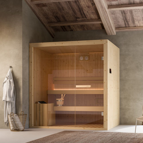 Sauna finlandese - NUVOLA OPEN - GLASS 1989 - bio / a infrarossi / per uso residenziale