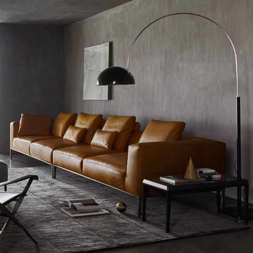 Divano modulare - Michel Effe - B&B Italia - contemporaneo / in tessuto / in pelle