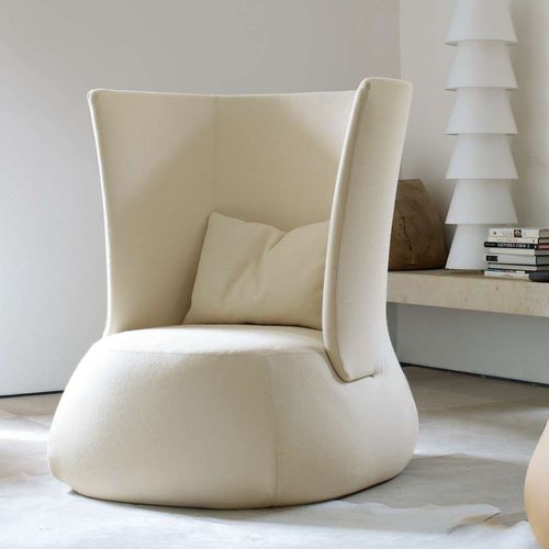 Poltrona contemporanea - Fat - B&B Italia - in tessuto / in pelle / in acciaio