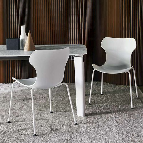 Sedia contemporanea - Papilio Shell - B&B Italia - da interno / in tessuto / con supporto in legno massiccio
