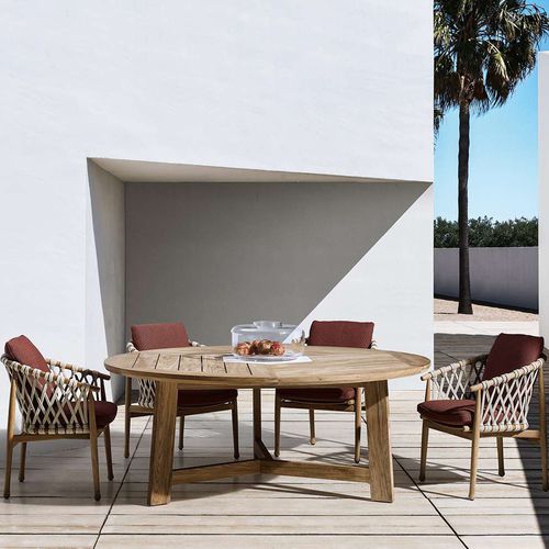 Tavolo da pranzo contemporaneo - Ginestra - B&B Italia - in legno massiccio / in teak / in gres porcellanato