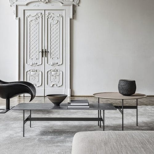 Tavolino basso contemporaneo - Formiche - B&B Italia - in vetro / in alluminio / in gres porcellanato