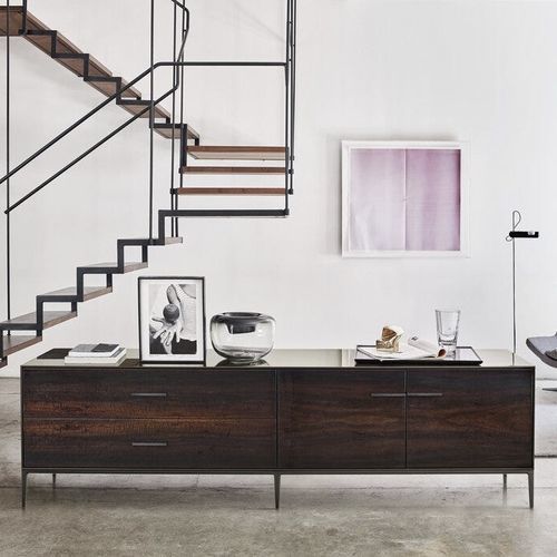 Credenza contemporanea - Eucalipto - B&B Italia - impiallacciata in legno / in MDF laccato / in alluminio