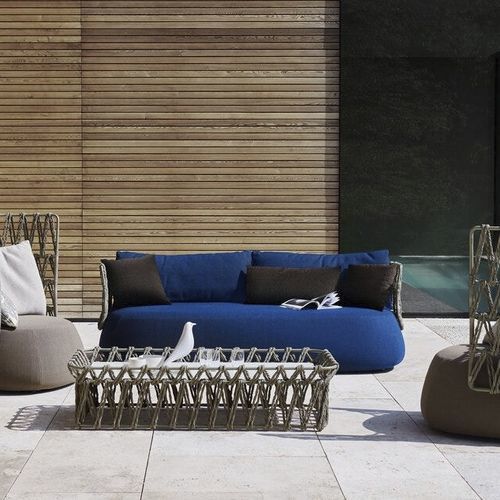 Divano contemporaneo - Fat - B&B Italia - da giardino / in tessuto / con braccioli