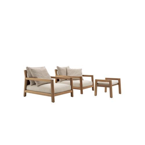 Poltrona contemporanea - Pablo - B&B Italia - in tessuto / in legno massiccio / in teak