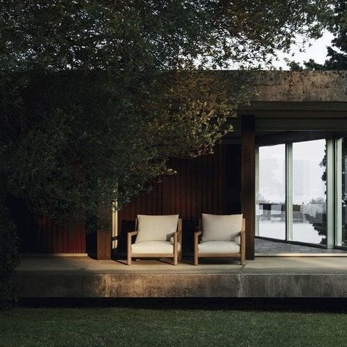 Poltrona contemporanea - PABLO - B&B Italia - in tessuto / in legno massiccio / in teak