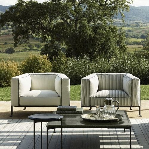Poltrona contemporanea - Borea - B&B Italia - in tessuto / in alluminio / impermeabile