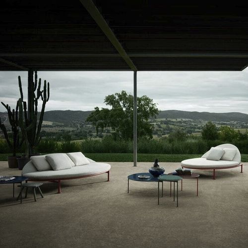 Lettino prendisole contemporaneo - Borea - B&B Italia - in tessuto / in alluminio / da esterno