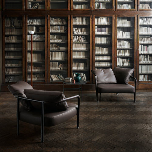 Poltrona contemporanea - POCHETTE - B&B Italia - in tessuto / in pelle / in acciaio verniciato