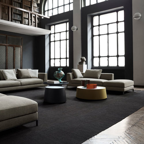 Tavolino basso contemporaneo - Planck - B&B Italia - in vetro temprato / con supporto in MDF / con supporto in legno impiallacciato