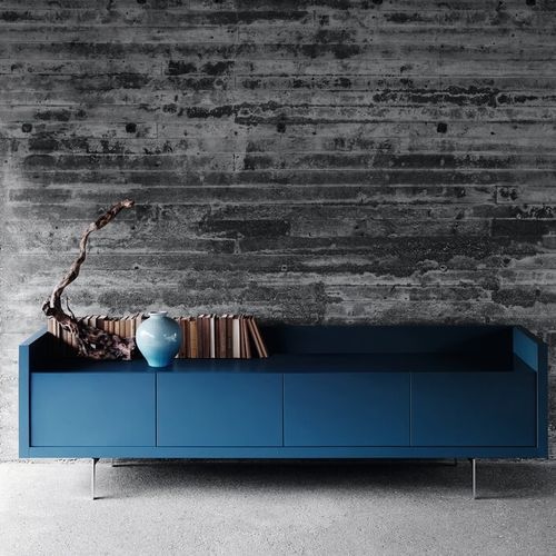 Credenza contemporanea - Liag&ograve; - B&B Italia - in MDF laccato / in acciaio / in vetro fumè