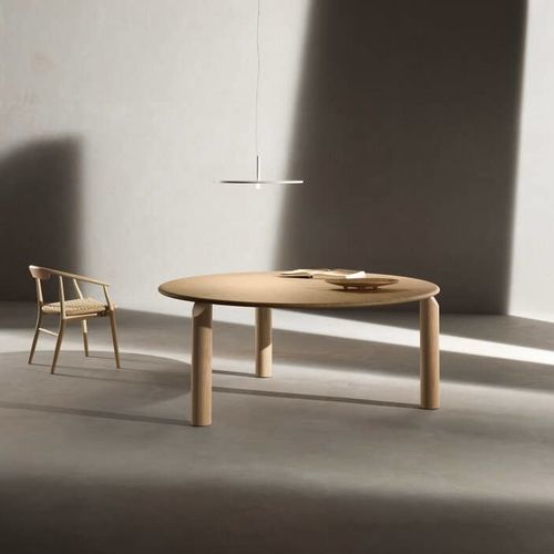 Tavolo contemporaneo - Isos - B&B Italia - impiallacciato in legno / in vetro / con supporto in legno massiccio