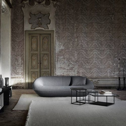 Divano contemporaneo - Tortello - B&B Italia - in tessuto / con braccioli / verde