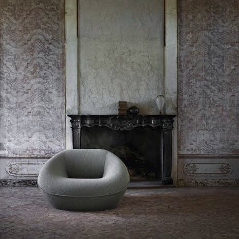 Poltrona contemporanea - TORTELLO - B&B Italia - in tessuto / in polietilene / marrone