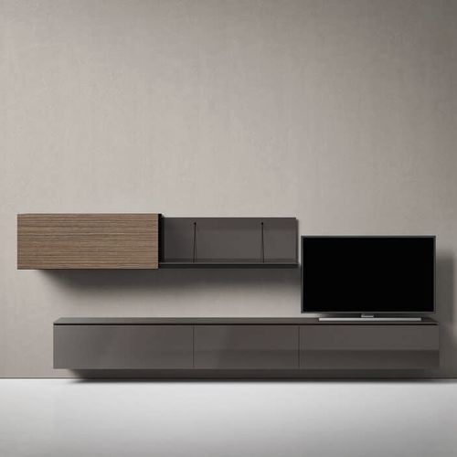 Parete attrezzata TV contemporaneo - Pab - B&B Italia - in legno laccato / in MDF laccato / in vetro