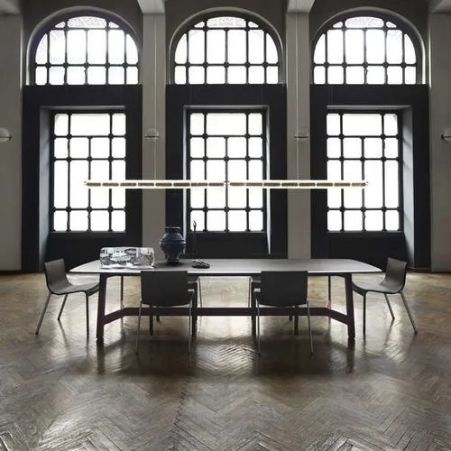 Sedia contemporanea - MJNA - B&B Italia - da interno / in pelle / con supporto in acciaio