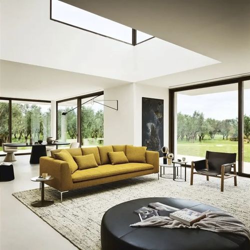 Divano contemporaneo - CHARLES CARRÉ - B&B Italia - in tessuto / in pelle / per cuscini
