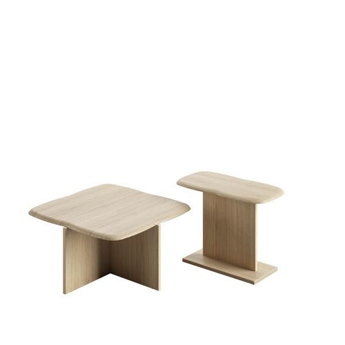 Tavolino basso contemporaneo - TUFTY-TIME 20 - B&B Italia - in alluminio / in legno / in rovere